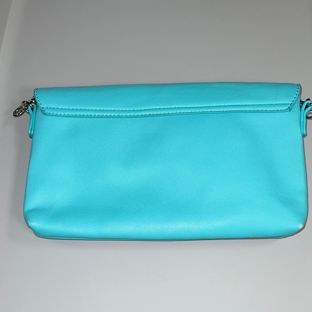 Aqua Clutch with Silver Accent - Picture 4 of 5